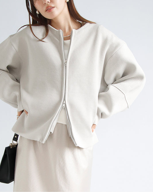 ダブルジップニットカーディガン