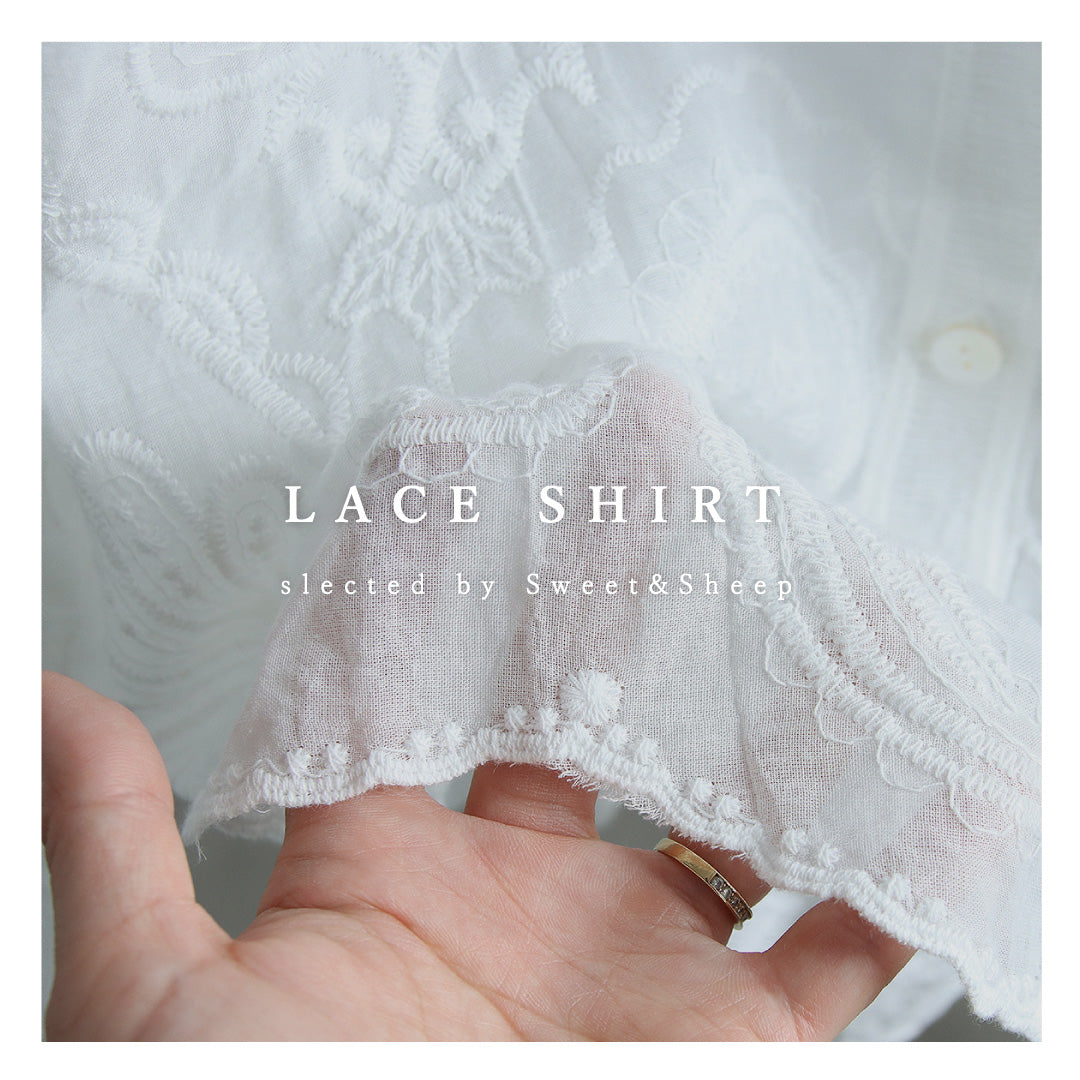 刺繍レースシャツ