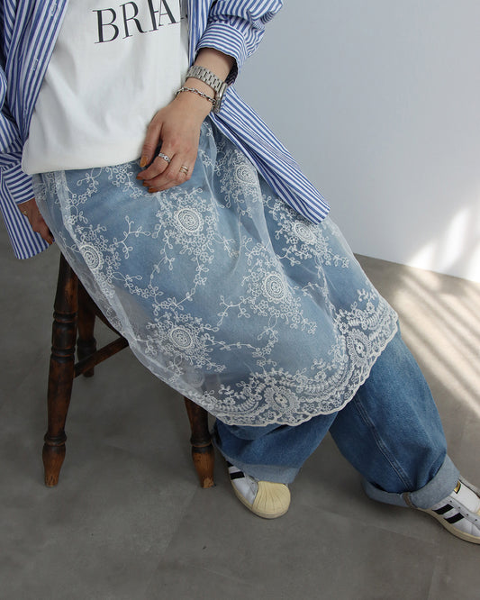 レイヤードオーガンジーレーススカート