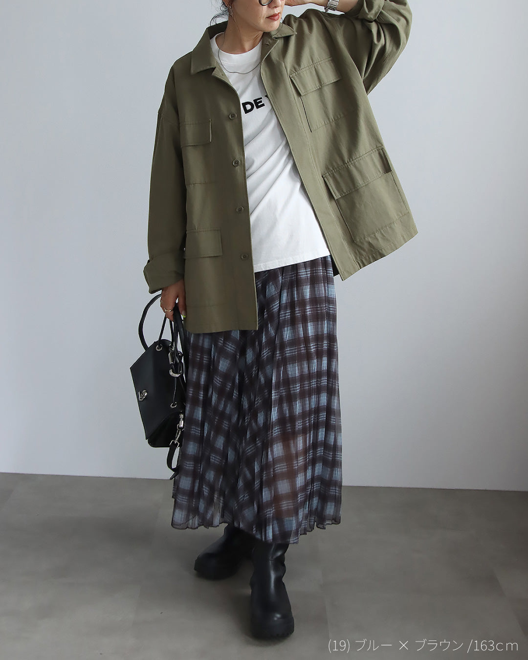 チェック柄シアープリーツスカート