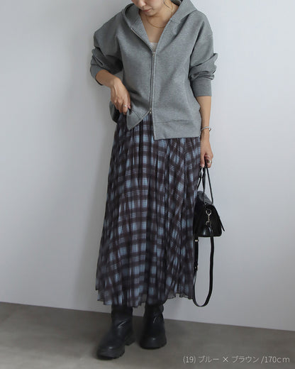 チェック柄シアープリーツスカート