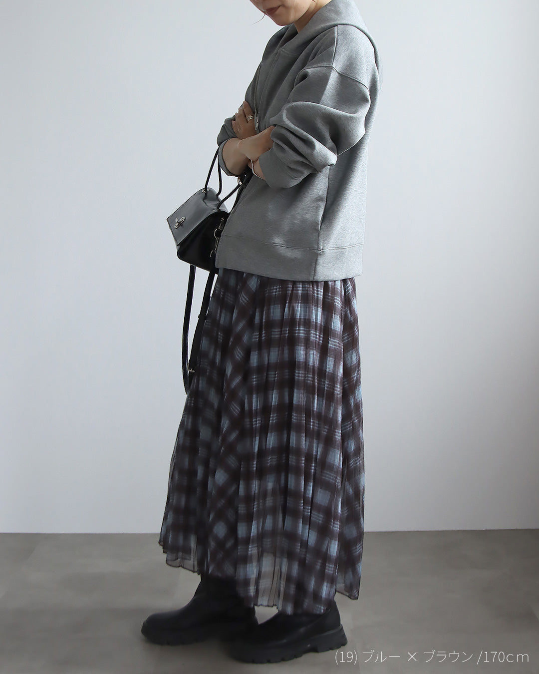 チェック柄シアープリーツスカート