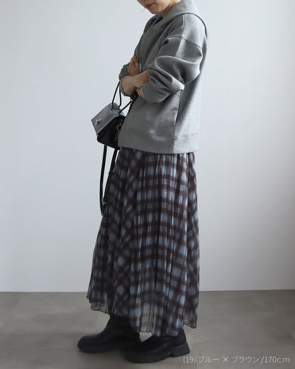 チェック柄シアープリーツスカート