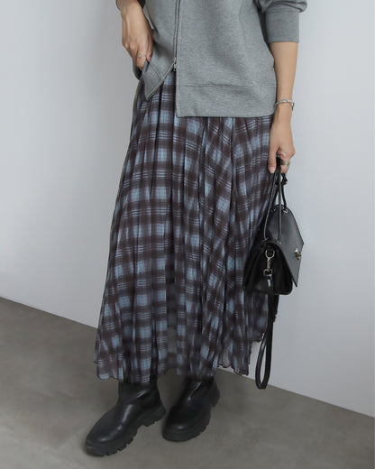 チェック柄シアープリーツスカート