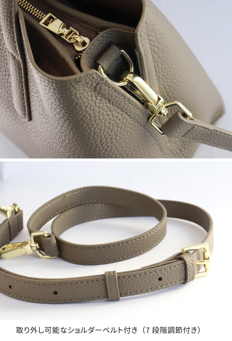 スカーフ付き本革ミニトートバッグ