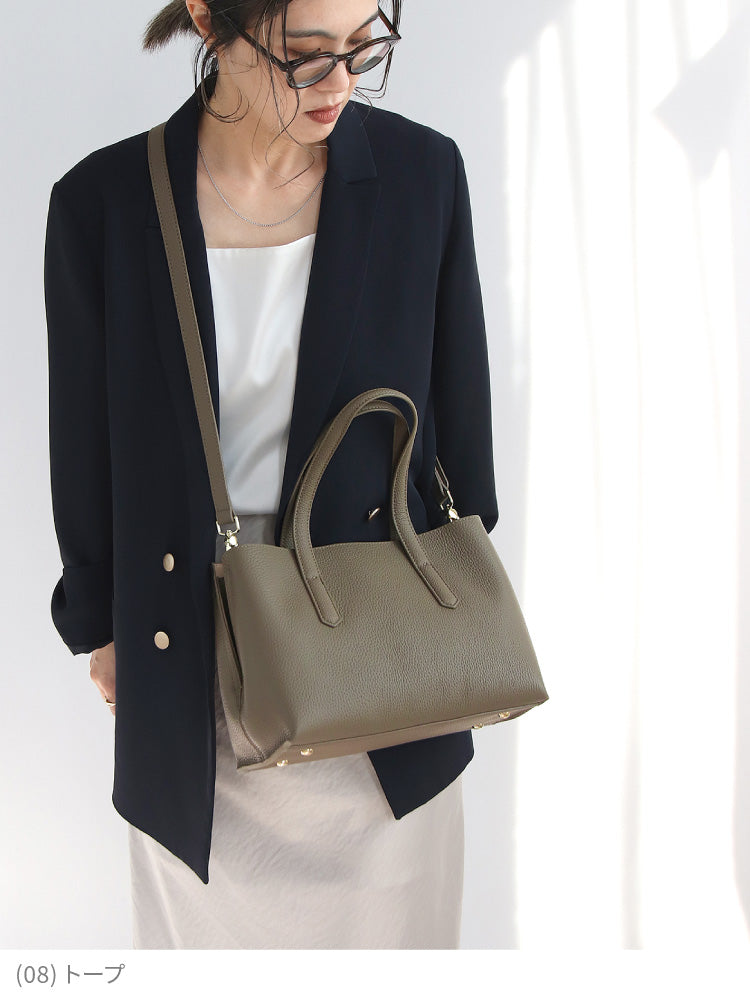 スカーフ付き本革ミニトートバッグ