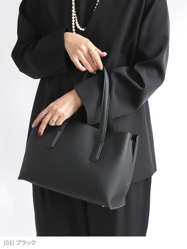 スカーフ付き本革ミニトートバッグ