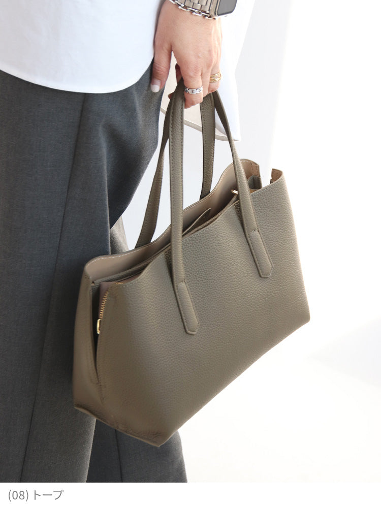 スカーフ付き本革ミニトートバッグ