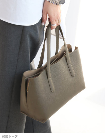 スカーフ付き本革ミニトートバッグ