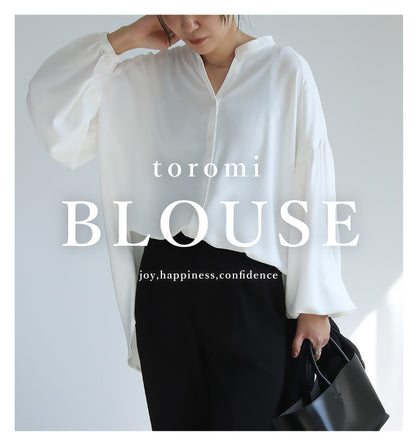【SALE】ボリュームスリーブとろみブラウス