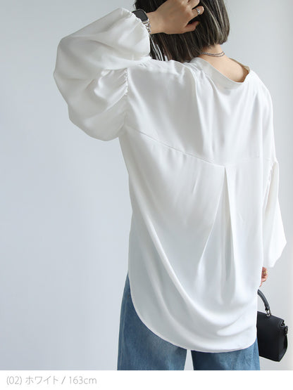 【SALE】ボリュームスリーブとろみブラウス