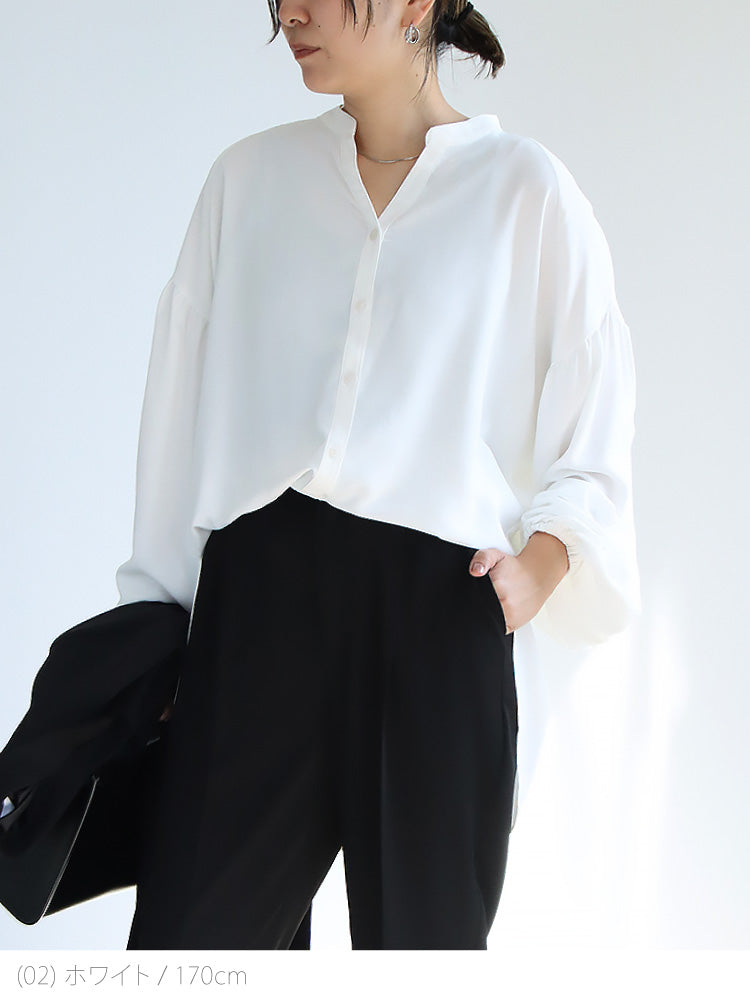 【SALE】ボリュームスリーブとろみブラウス