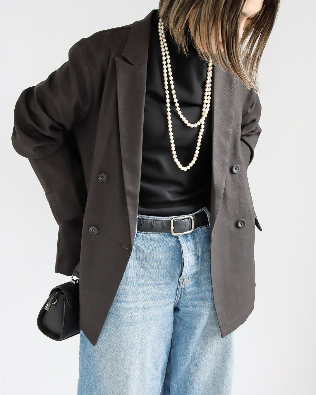 ヘリンボーン柄ダブルジャケット