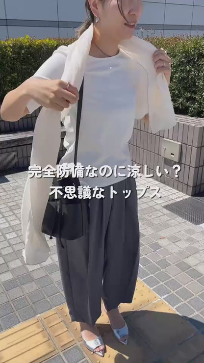 シアーリブタートルネックトップス